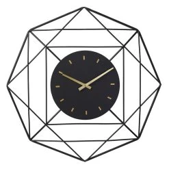 LW Collection Wandklok Benjamin Zwart 80cm