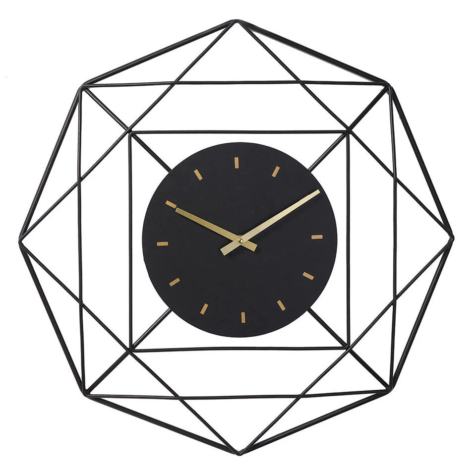 LW Collection Wandklok Benjamin Zwart 80cm 1 LW Collection Wandklok Benjamin Zwart 80cm