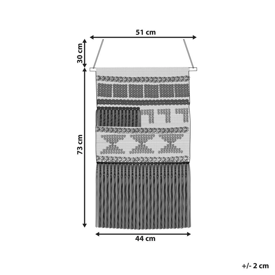 Beliani Wanddecoratie KAMOKE - Beige Katoen 2 Beliani Wanddecoratie KAMOKE - Beige Katoen - Afbeelding 2