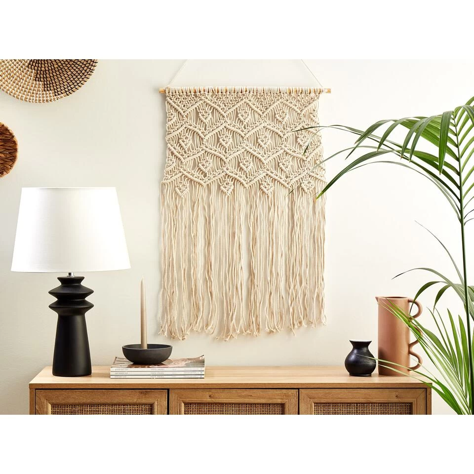 Beliani Wanddecoratie KALERI - Beige Katoen 2 Beliani Wanddecoratie KALERI - Beige Katoen - Afbeelding 2
