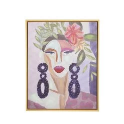 Mica Decorations Camelia Muurdecoratie - L40 X H50 Cm - Canvas