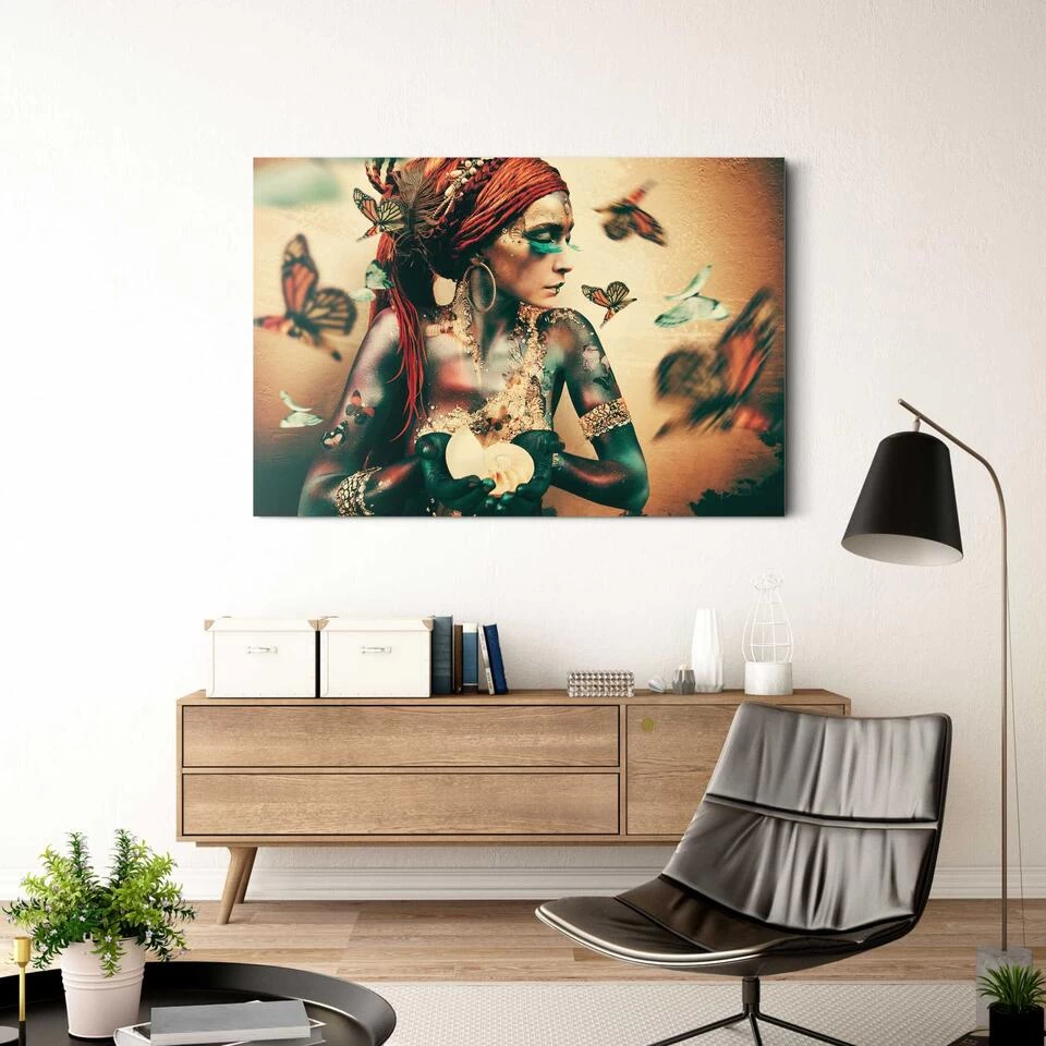 Glasschilderij Jaime Ibarra - Bohemian Chic 78x116 Cm Oranje 2 Glasschilderij Jaime Ibarra - Bohemian Chic 78x116 Cm Oranje - Afbeelding 2