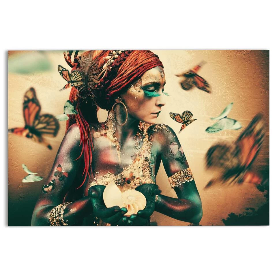 Glasschilderij Jaime Ibarra - Bohemian Chic 78x116 Cm Oranje 1 Glasschilderij Jaime Ibarra - Bohemian Chic 78x116 Cm Oranje