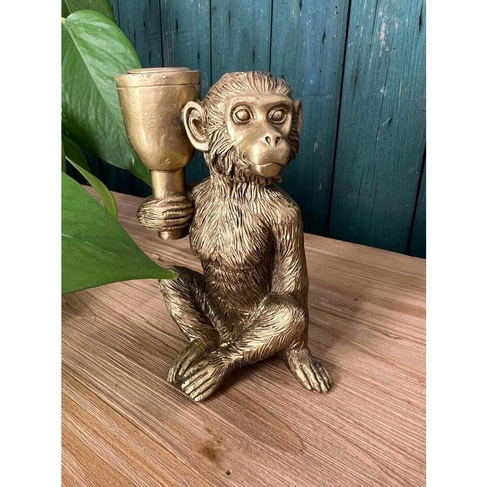 Rootsmann Kaarshouder Aap - Goud - Metaal 2 Rootsmann Kaarshouder Aap - Goud - Metaal - Afbeelding 2