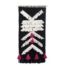 Beliani Wanddecoratie PAKPATTAN - Zwart Katoen