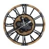 LW Collection Wandklok Radar Andy Bruin Zwart 80cm Bewegende Tandwielen