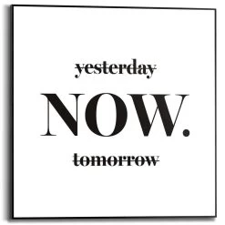 Schilderij Now 50x50 Cm Zwart-Wit