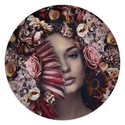 Glasschilderij Vleugels Ø 50 Cm Roze