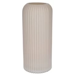 Bellatio Design Vaas - Creme - Matglas - D10 X H25 Cm