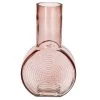 Bellatio Design Vaas - Oud Roze - Transparant Glas - D6 X H23 Cm