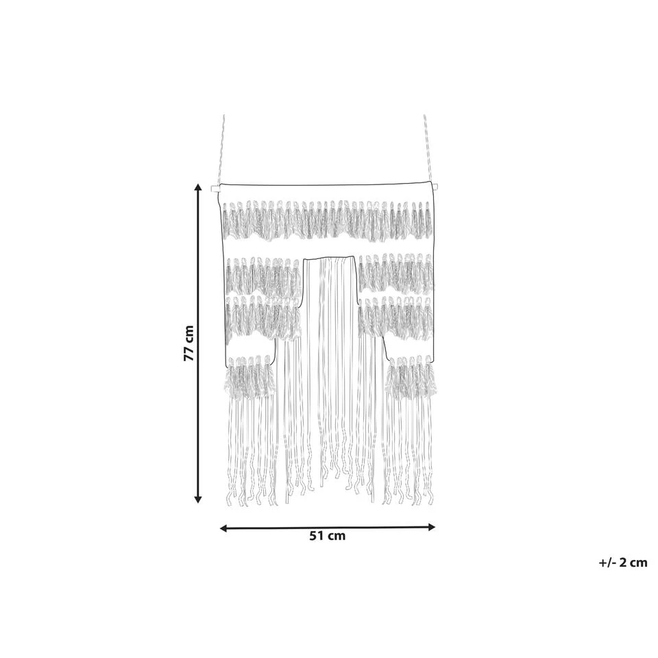 Beliani Wanddecoratie NADRA - Blauw Katoen 3 Beliani Wanddecoratie NADRA - Blauw Katoen - Afbeelding 3