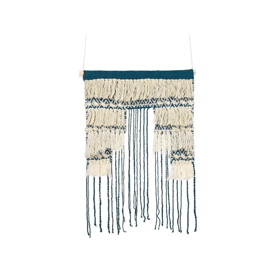 Beliani Wanddecoratie NADRA - Blauw Katoen 1 Beliani Wanddecoratie NADRA - Blauw Katoen