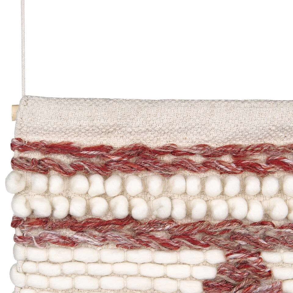 Beliani Wanddecoratie SAIF - Rood Wol 4 Beliani Wanddecoratie SAIF - Rood Wol - Afbeelding 4