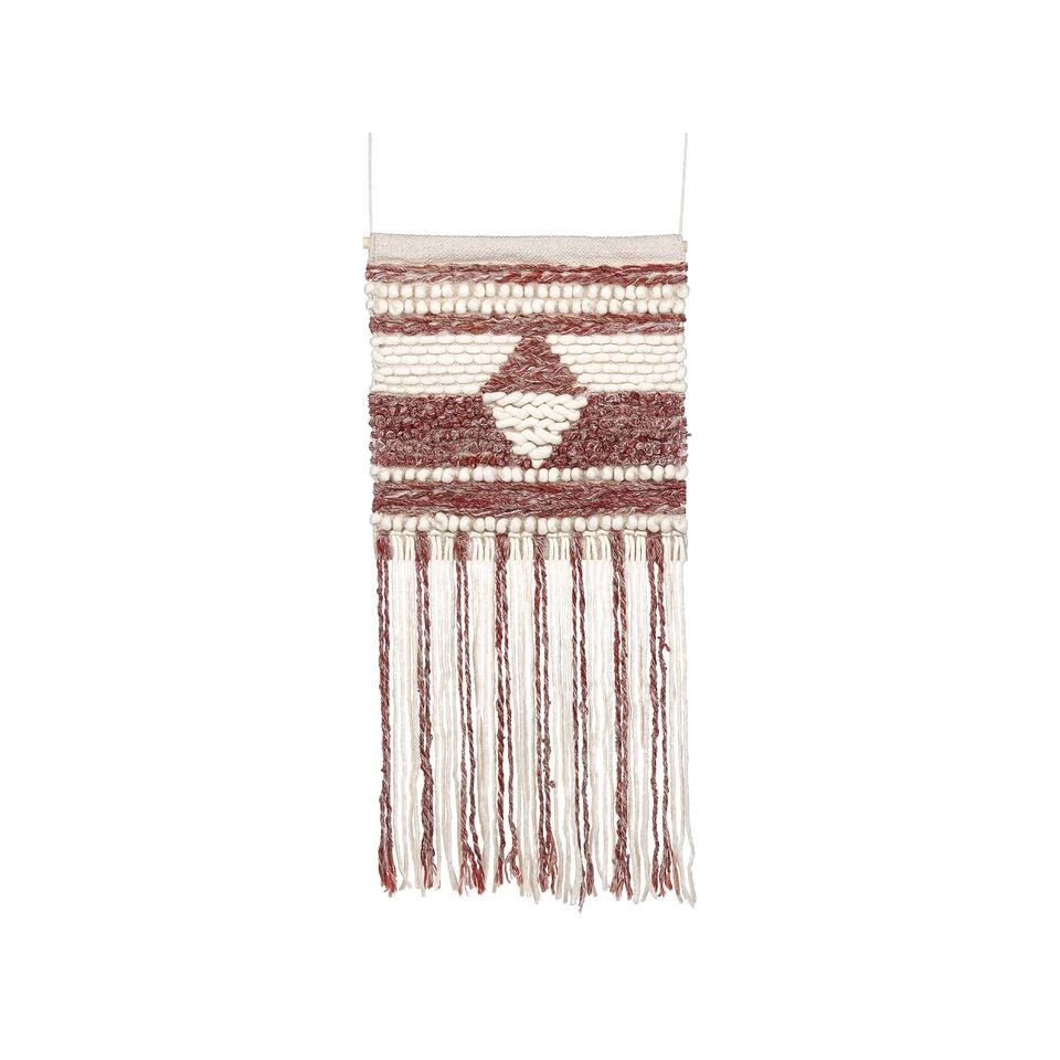 Beliani Wanddecoratie SAIF - Rood Wol 1 Beliani Wanddecoratie SAIF - Rood Wol