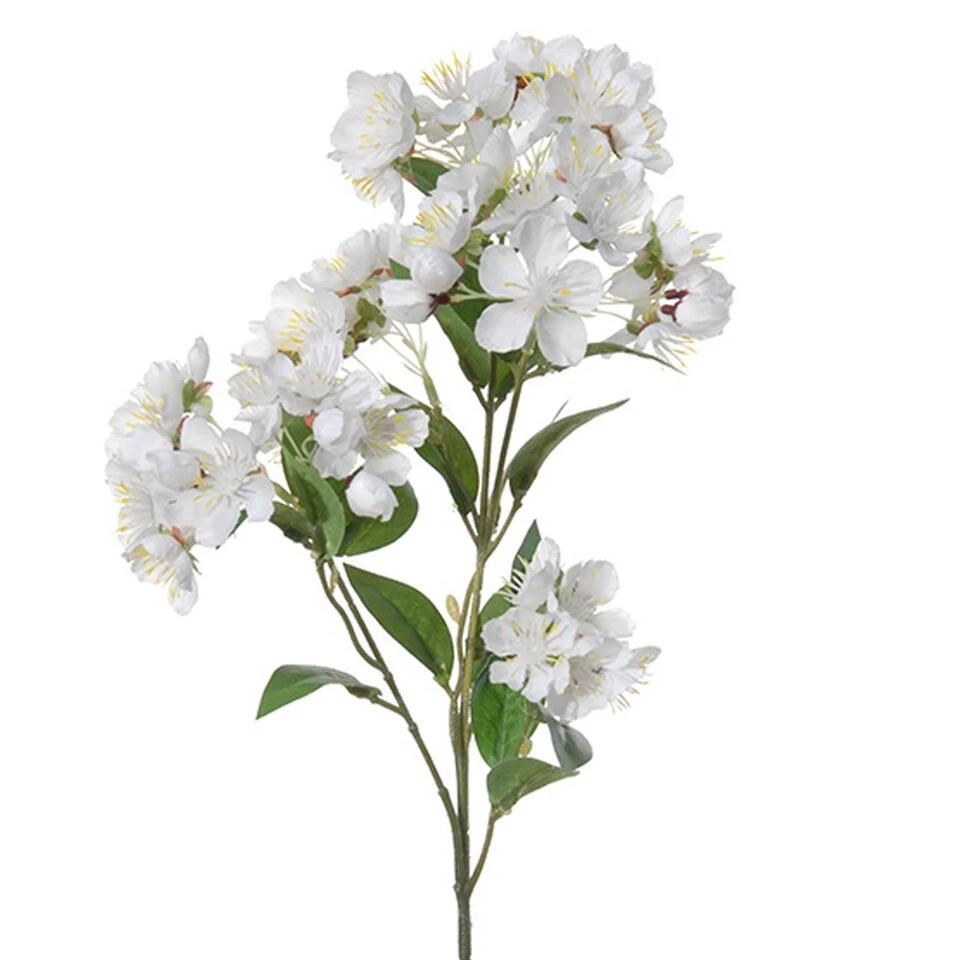 Louis Maes Bloesem Kunstbloem/tak - Wit - 60 Cm - Appelbloesem 2 Louis Maes Bloesem Kunstbloem/tak - Wit - 60 Cm - Appelbloesem - Afbeelding 2