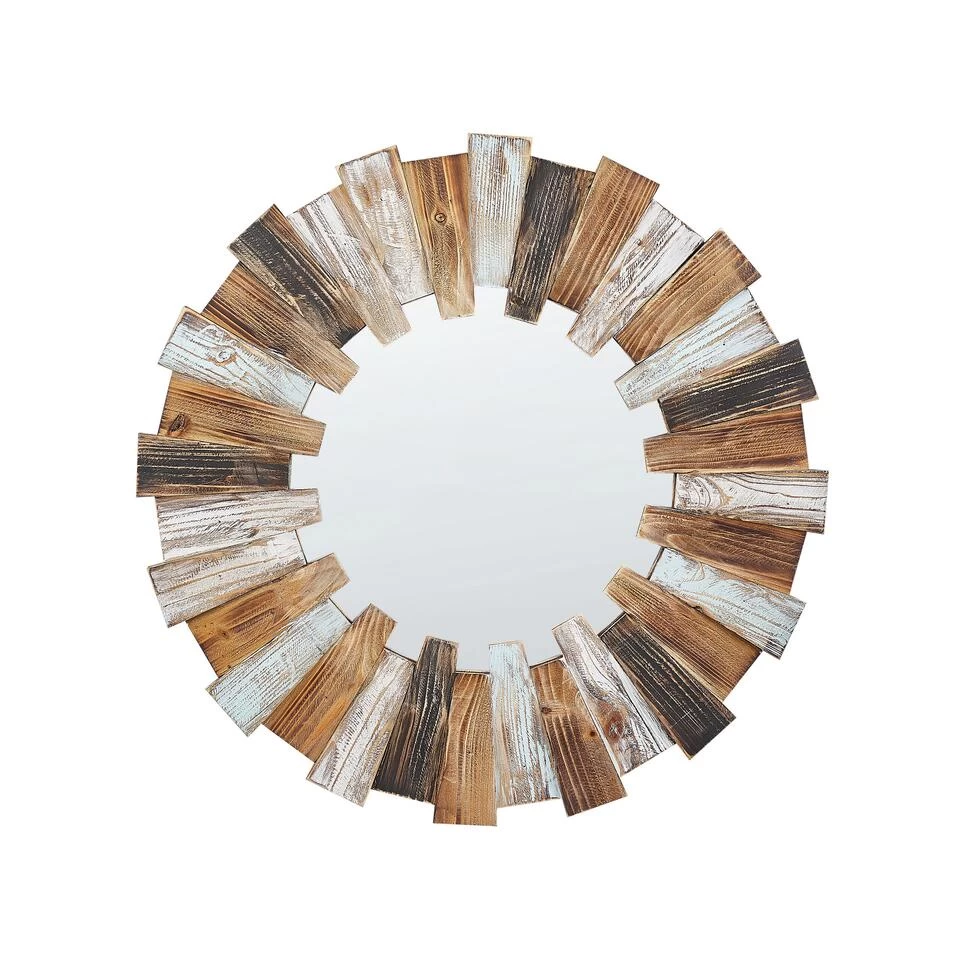 Beliani Decoratieve Spiegel ECATEPEC - Lichte Houtkleur Mdf, Glas 1 Beliani Decoratieve Spiegel ECATEPEC - Lichte Houtkleur Mdf, Glas