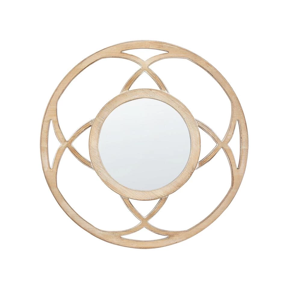 Beliani Decoratieve Spiegel IZTAPALAPA - Lichte Houtkleur Mdf, Glas 1 Beliani Decoratieve Spiegel IZTAPALAPA - Lichte Houtkleur Mdf, Glas