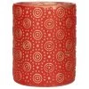 Countryfield Theelichthouder/kaarsenhouder - Rood/goud - H12 Cm