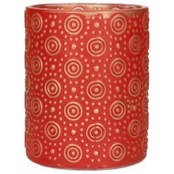 Countryfield Theelichthouder/kaarsenhouder - Rood/goud - H12 Cm