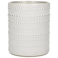 Countryfield Theelichthouder/kaarsenhouder - Parel Wit/zilver - H8 Cm