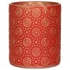 Countryfield Theelichthouder/kaarsenhouder - Rood/goud - H10 Cm