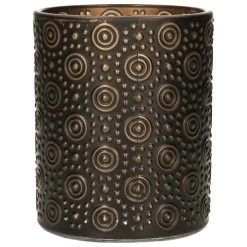 Countryfield Theelichthouder/kaarsenhouder - Zwart/brons - H12 Cm