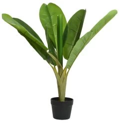 Everlands Kunstplant - Bananenplant - Groen - In Pot - H75 Cm