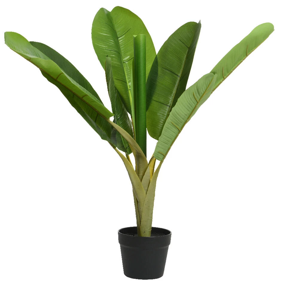 Everlands Kunstplant - Bananenplant - Groen - In Pot - H75 Cm 1 Everlands Kunstplant - Bananenplant - Groen - In Pot - H75 Cm