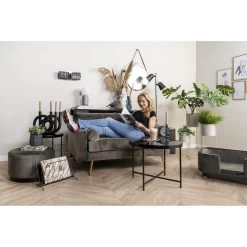 PRESENT TIME Kandelaar Rings - Polyresin - Zwart - 38x14,5x30cm -Home Decoration Store 1000087963 0111