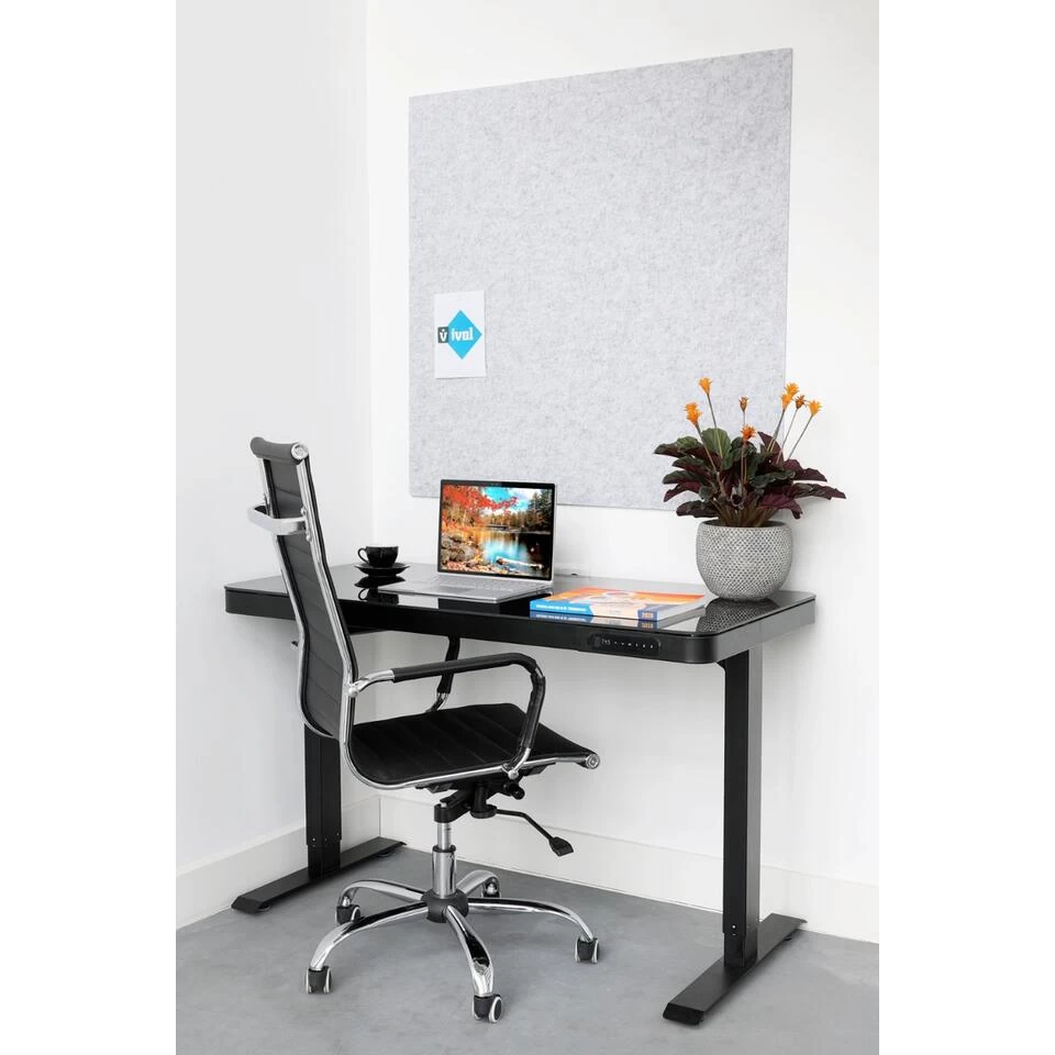 Akoestisch Wandpaneel PET-vilt - 100x100 Cm - Lichtgrijs 2 Akoestisch Wandpaneel PET-vilt - 100x100 Cm - Lichtgrijs - Afbeelding 2