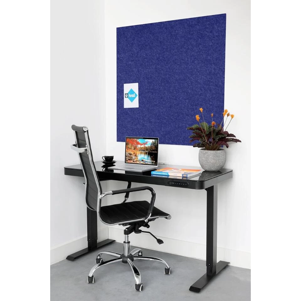 Akoestisch Wandpaneel PET-vilt - 100x100 Cm - Donkerblauw 4 Akoestisch Wandpaneel PET-vilt - 100x100 Cm - Donkerblauw - Afbeelding 4