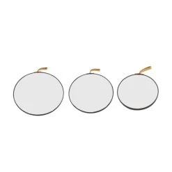 Orange85 Spiegel Set Van 3 Rond Zwart Met Haak Spiegels