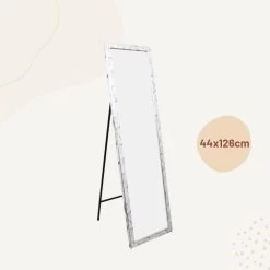 Orange85 Passpiegel Wit Marmerlook Staande Spiegel 44x126cm Kinderkamer -Home Decoration Store 1000089051 0110