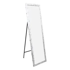 Orange85 Passpiegel Wit Marmerlook Staande Spiegel 44x126cm Kinderkamer