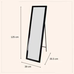 MISOU Passpiegel Zwart Staande Spiegel 35x125cm -Home Decoration Store 1000089052 0111