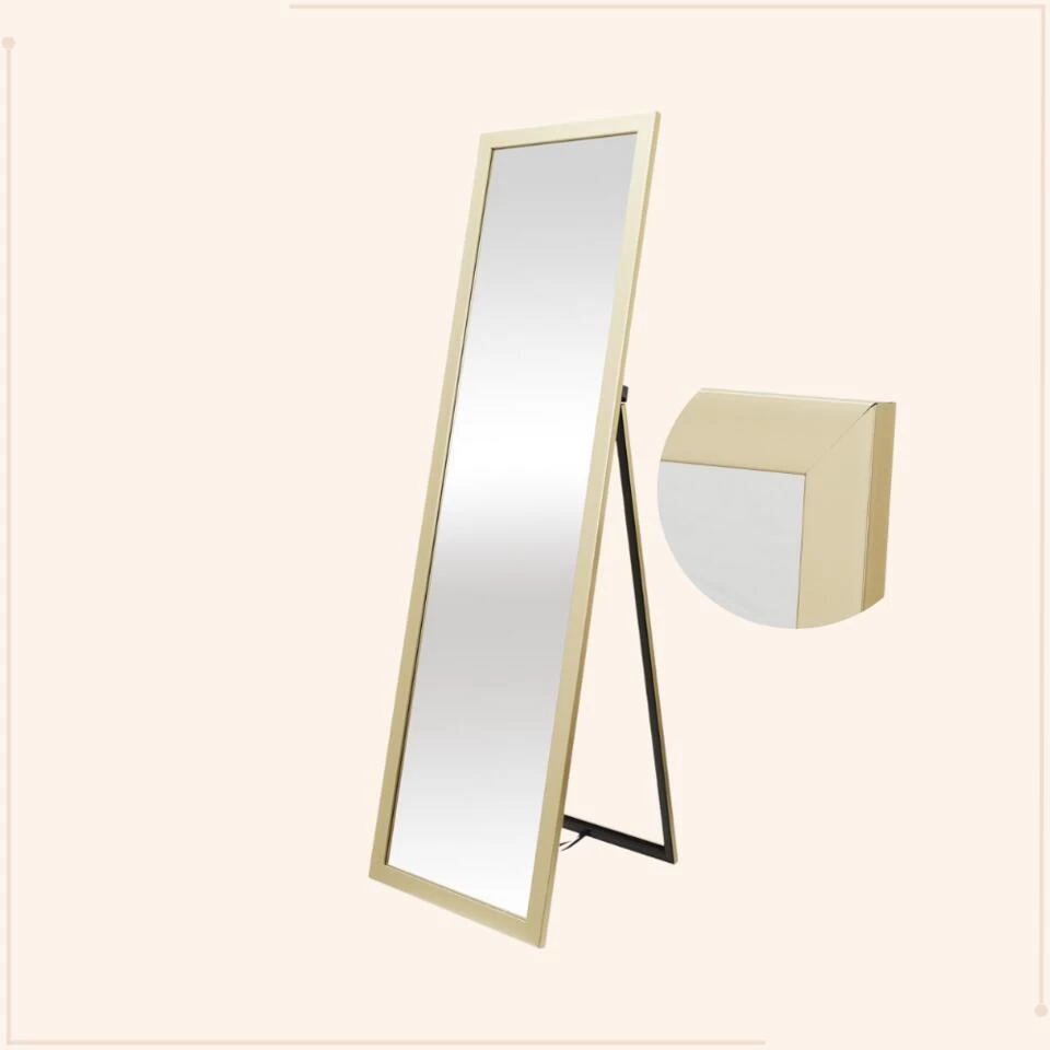 MISOU Passpiegel Goud Staande Spiegel 36x124cm 2 MISOU Passpiegel Goud Staande Spiegel 36x124cm - Afbeelding 2