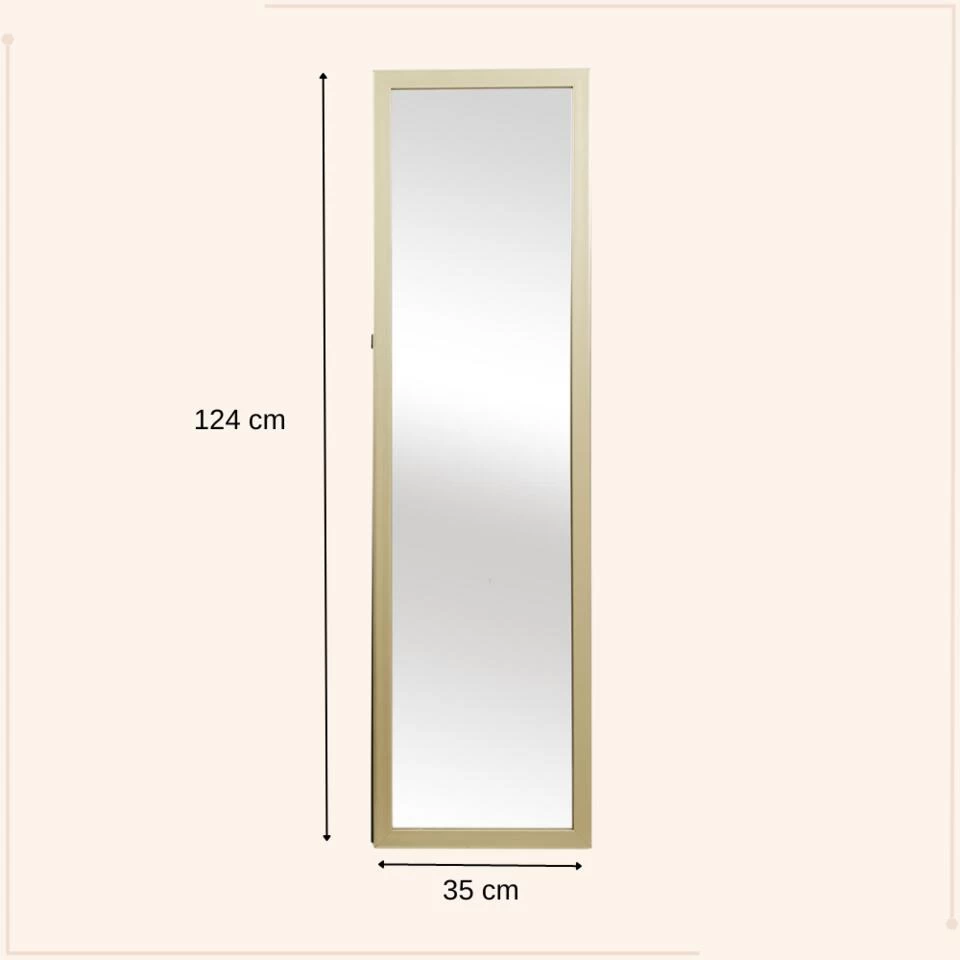 MISOU Passpiegel Goud Staande Spiegel 36x124cm 4 MISOU Passpiegel Goud Staande Spiegel 36x124cm - Afbeelding 4