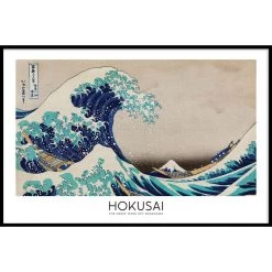 Walljar - Katsushika Hokusai - The Great Wave - Poster Met Lijst / 50 X 70 Cm