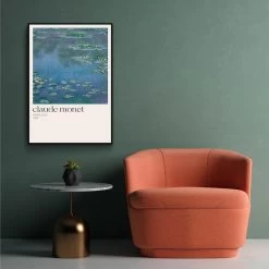 Walljar - Claude Monet - Water Lelies - Poster Met Lijst / 50 X 70 Cm -Home Decoration Store 1000091244 0103