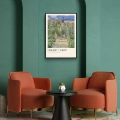 Walljar - Claude Monet - De Tuin Van Monet In Vétheuil - Poster Met Lijst / 50 X -Home Decoration Store 1000091247 0103