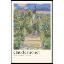 Walljar - Claude Monet - De Tuin Van Monet In Vétheuil - Poster Met Lijst / 60 X