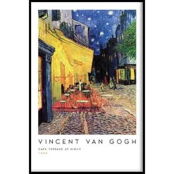 Walljar - Vincent Van Gogh - Caféterras Bij Nacht - Poster Met Lijst / 40 X 60