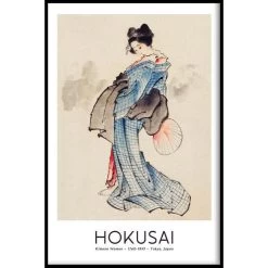 Walljar - Katsushika Hokusai - Woman - Poster Met Lijst / 60 X 90 Cm