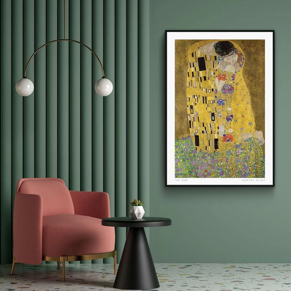 Walljar - Gustav Klimt - De Kus - Poster Met Lijst / 50 X 70 Cm 4 Walljar - Gustav Klimt - De Kus - Poster Met Lijst / 50 X 70 Cm - Afbeelding 4