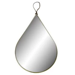 Items Wandspiegel - Druppel - Goudkleurig - D27 X H46 Cm