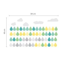 Walplus Home Decoratie Sticker - Wolken & Regendruppels -Home Decoration Store 1000093135 0102