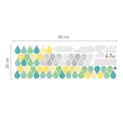 Walplus Home Decoratie Sticker - Wolken & Regendruppels -Home Decoration Store 1000093135 0103