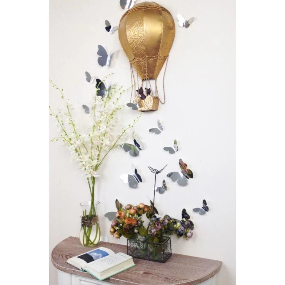 Walplus Decoratie Sticker 3D Vlinders - Spiegel 3 Walplus Decoratie Sticker 3D Vlinders - Spiegel - Afbeelding 3