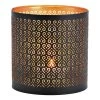 Merkloos Retro Design Kaarsenhouder - Metaal - Zwart/goud - 13 X 13 Cm