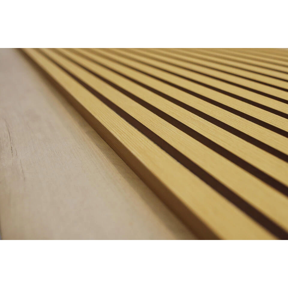 Set Van 2 Premium Wandpanelen En 2 Eindlatten Naturel - Grijs Vilt - MDF - Bruin 2 Set Van 2 Premium Wandpanelen En 2 Eindlatten Naturel - Grijs Vilt - MDF - Bruin - Afbeelding 2